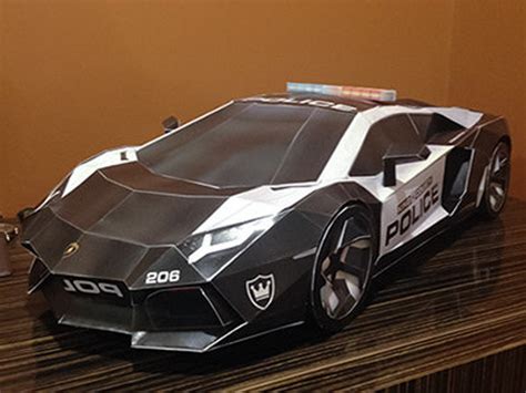 Lamborghini Aventador Interceptor Diy 3d Papercraft Police Car Etsy