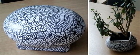 Zentangle Made By Mariska Den Boer 109 Gourd Art Zentangle Pottery