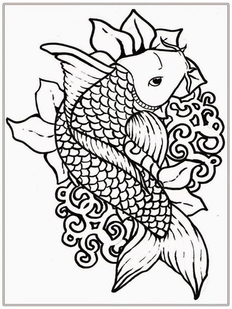 Supercoloring.com is a super fun for all ages: Japanese koi coloring pages download and print for free