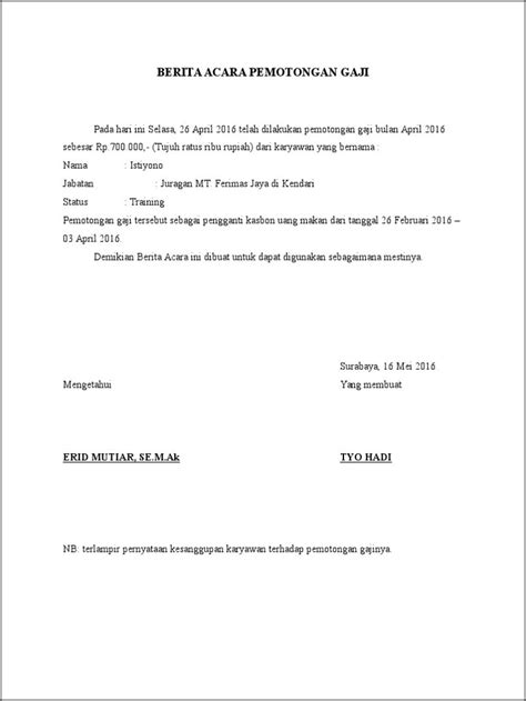 Contoh Surat Pernyataan Pemotongan Gaji Untuk Bpjs Contoh Surat Vrogue