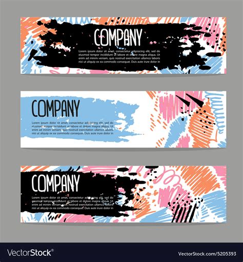 Set Of Creative Artistic Banners Art Backgrounds Vector Image