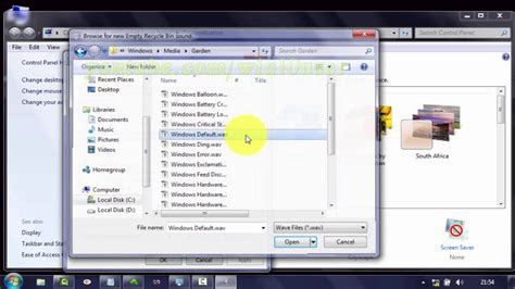 Windows 7 Tips How To Change Empty Recycle Bin Sound Program Events