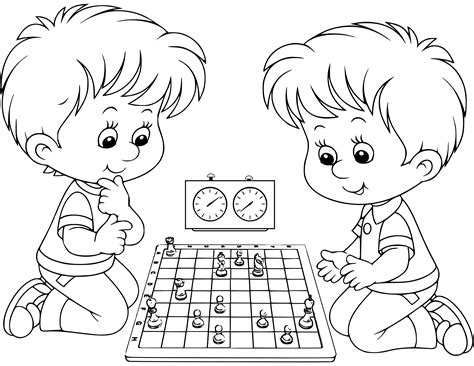 Clipart Chess Coloring Book Dibujo Ajedrez Para Colorear 18