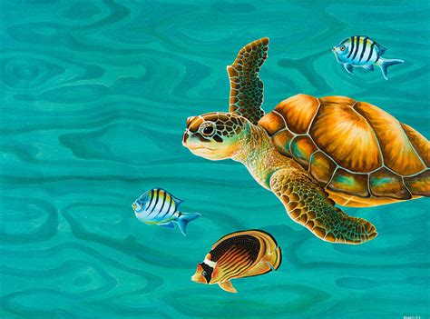 Canvas Sea Turtle Acrylic Painting