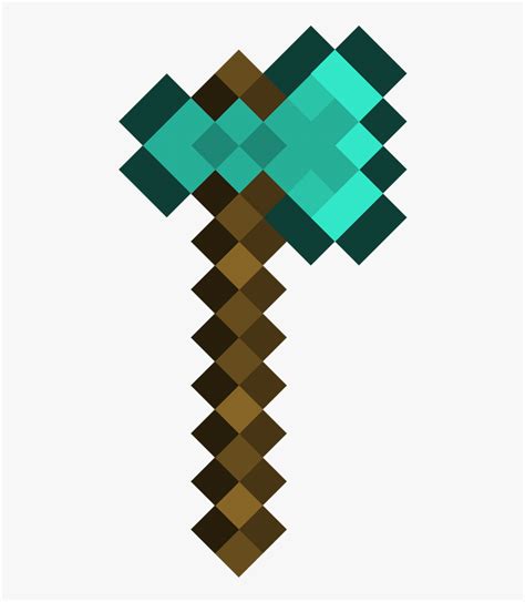 Minecraft Diamond Axe Pixel Art