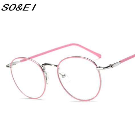 soei vintage colorful metal women round glasses frame fashion men original clear reading glasses