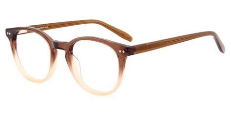 yc 1082 round brown eyeglasses frames leoptique