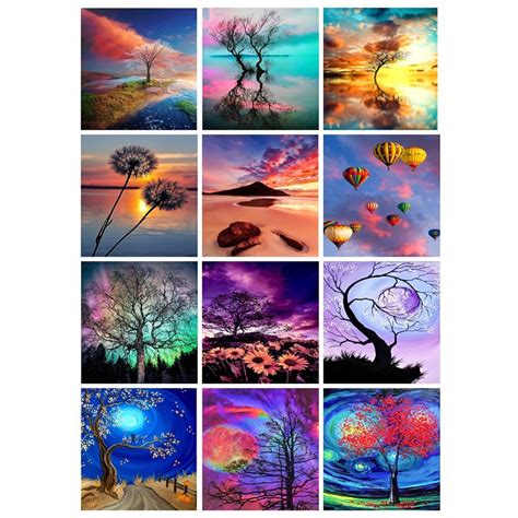 Buy Full Diy 5d Diamond Painting Four Seasons Tree