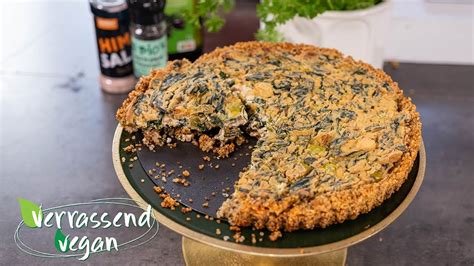 Spinazie Quiche Met Quinoa Bodem Verrasend Vegan Youtube