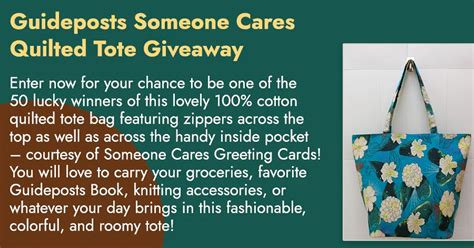 Guideposts Someone Cares Quilted Tote Giveaway The Freebie Guy®
