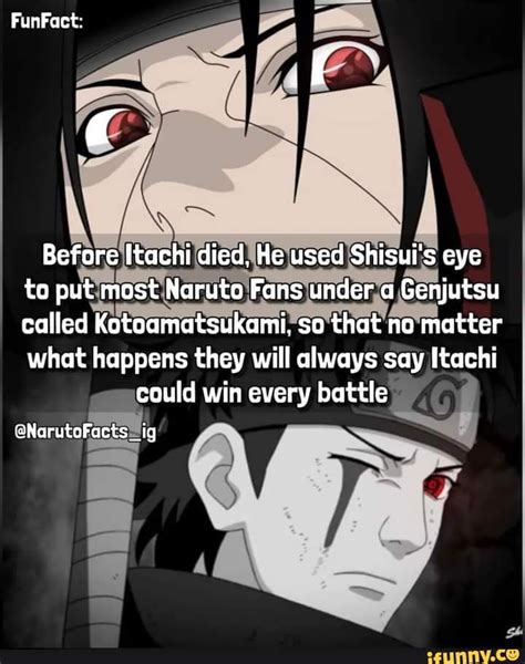 Funfact Before Itachi Died He Used Shisuis Eye To Put Most Naruto