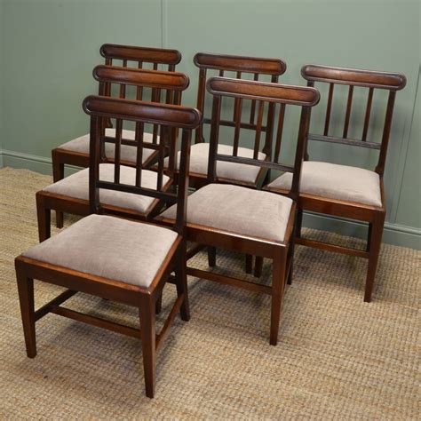 Quality Set Of Six Solid Mahogany Regency Antique Dining Chairs