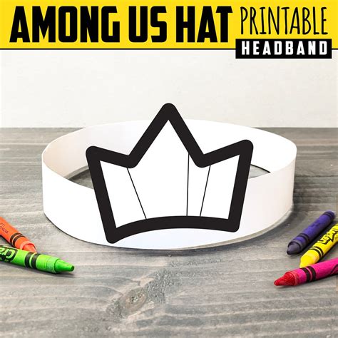 Among Us Crown Tiara Hat Printable Headbands In Full Color And Etsy