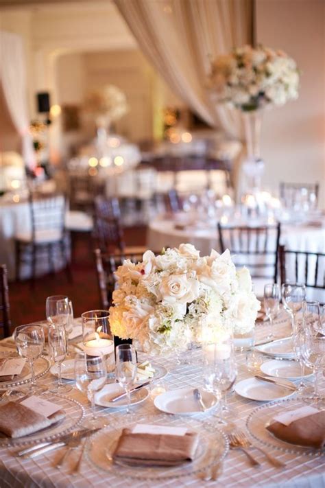 Blush And Ivory Reception Cream Rose Hydrangea And Orchid Low