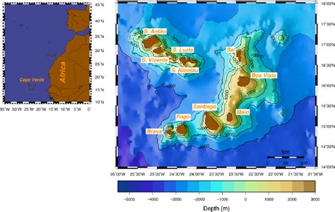 Map Of The Cape Verde Archipelago North Atlantic Download