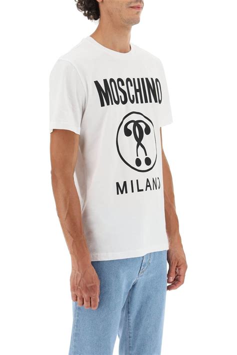 Mens Double Question Mark T Shirt By Moschino Coltorti Boutique