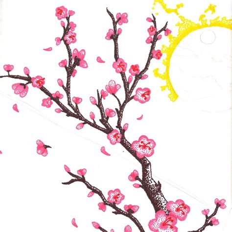 Cartoon Cherry Blossom Tree
