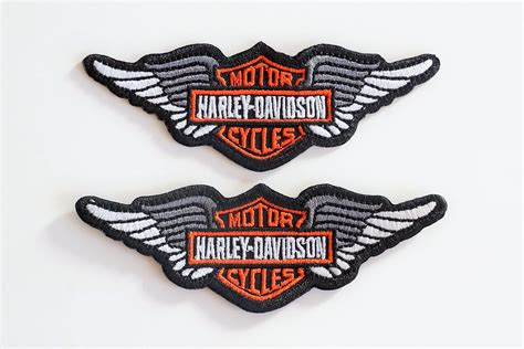 Harley Davidson Logo 2 Wings Embroidered Patch To Iron On