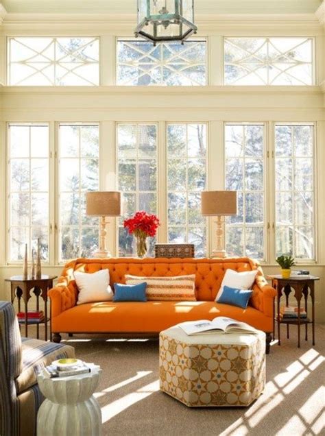 How To Decorate With Orange Sofa Leadersrooms