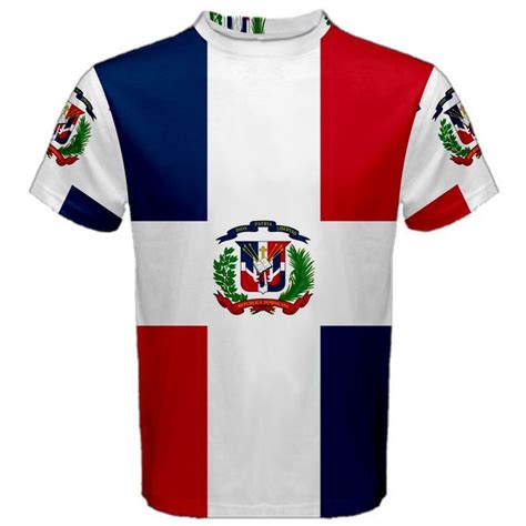 New Dominica Dominican Republic Flag Sublimated Mens Sport Full Print Mesh T Shirt Tee Size S