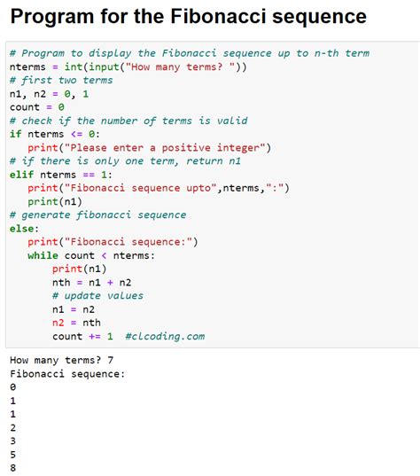 Day 61 Python Program To Print The Fibonacci Sequence Computer