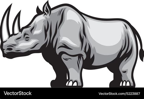 African Rhino Royalty Free Vector Image Vectorstock