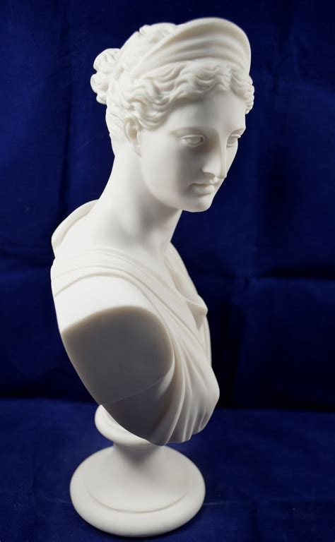 Artemis Sculpture Diana Buste D Esse Grecque Antique De La Etsy