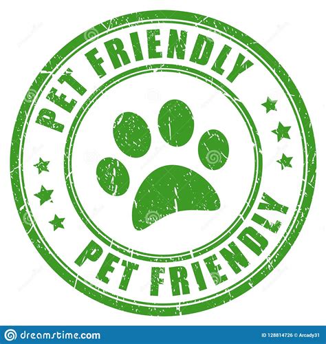 Pet friendly vector stamp stock vector. Illustration of flat - 128814726