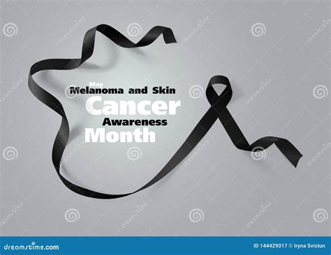 Melanoma And Skin Cancer Awareness Month Black Color Ribbon Isolated