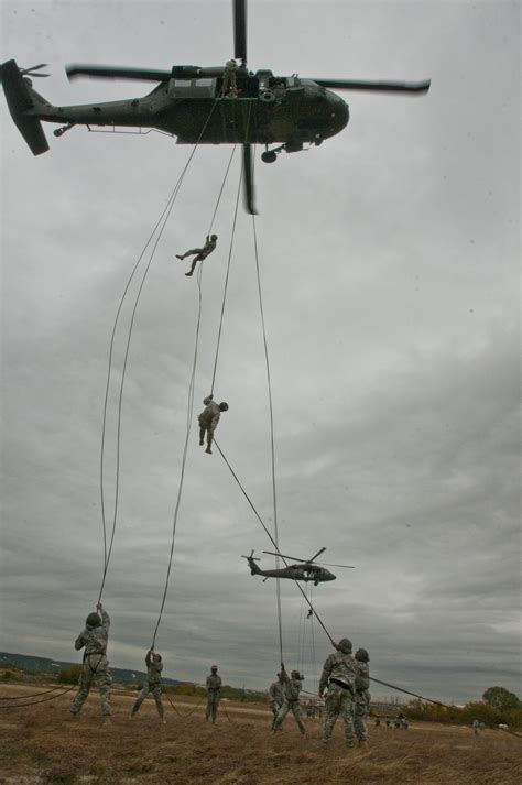 Fort Hood Air Assault School Conducts Rappel Testing Out Of Uh 60 Black