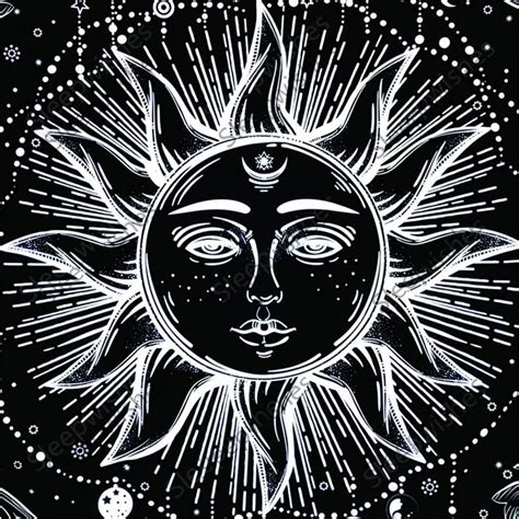 Sun Tapestry Psychedelic Tapestry Wall Hanging Black And White Etsy