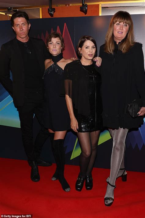 Sadie Frost 56 Flashes Her Toned Pins In A Dazzling Black Minidress At The Premiere Of Quant