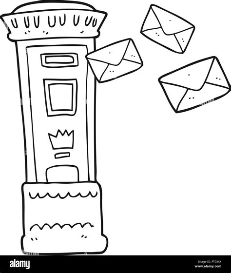 Wedding Post Box Black And White Clipart