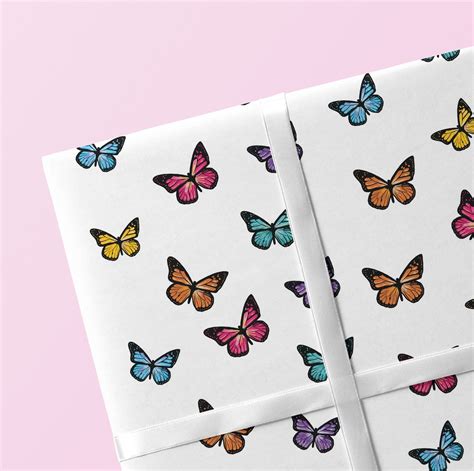 Butterfly Wrapping Paper Butterfly Twrap Butterfly Birthday