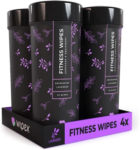 Wipex Natural Fitness Equipment Wipes 75 Lavender