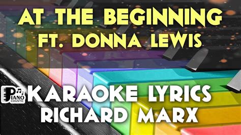 At The Beginning Richard Marx And Donna Lewis Karaoke Lyrics Version Psr