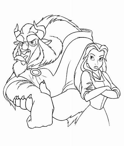 Beast Coloring Beauty Pages Belle Disney Printables
