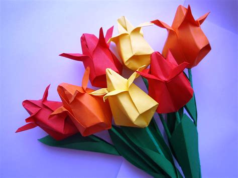 Мастер класс: Тюльпан из бумаги оригами