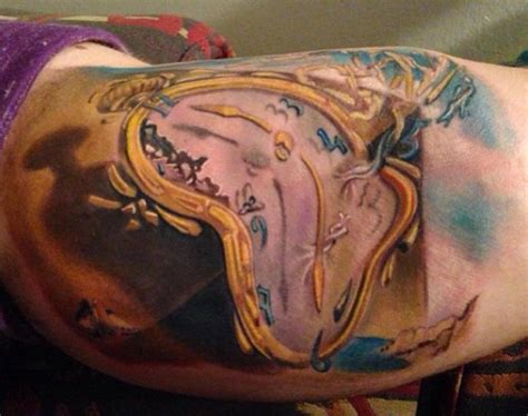 Salvador Dali Clock Tattoo By Pony Lawson By Ponylawson On Deviantart