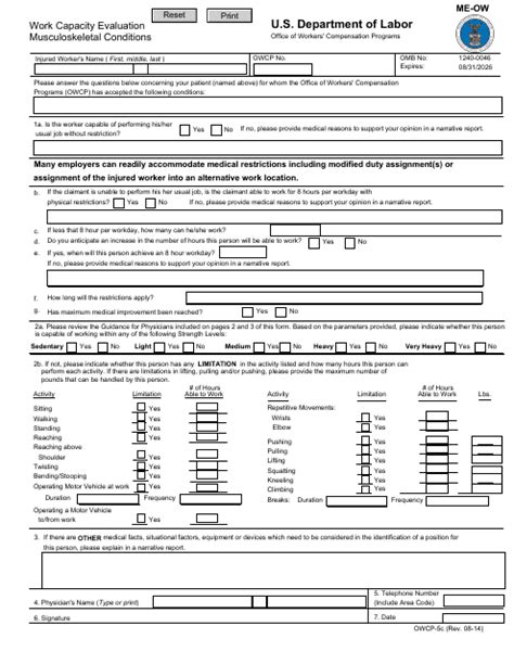 Form Owcp 5c Fill Out Sign Online And Download Fillable Pdf