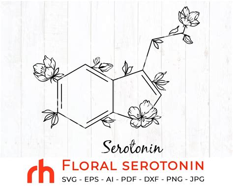 Floral Serotonin Svg Flower Serotonin Svg Molecular Etsy Cute Tattoos For Women Wrist Tattoos