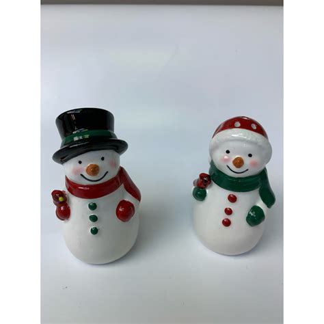 Christmas Snowman Couple Salt Pepper Shaker Set