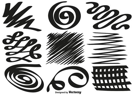 Set Of Hand Drawn Swirls And Squiggles Vector Set 162320 Vector Art At