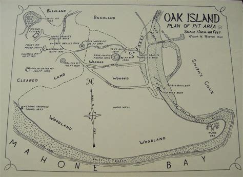 An Old Map Showing The Location Of Oak Island