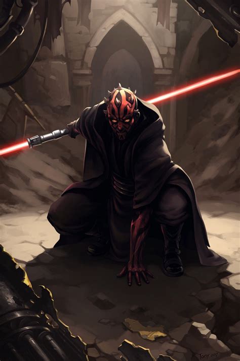 Darth Maul By Lu Tao Star Wars Images Star Wars Painting Star Wars