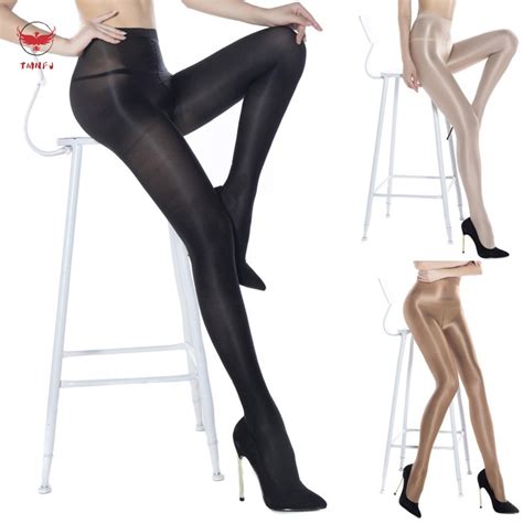tmnfj women stocking oil shine elastic magical tights silk stockings skinny legs collant prevent