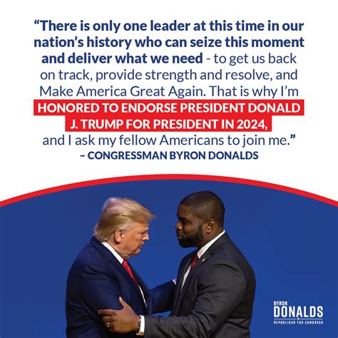 byron donalds on twitter i am honored to endorse president donald j trump for president in