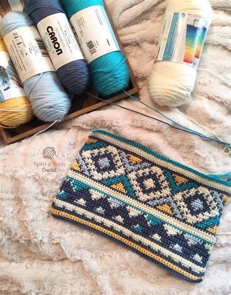 Aztec Throw Pillow Free Crochet Pattern Spin A Yarn Crochet