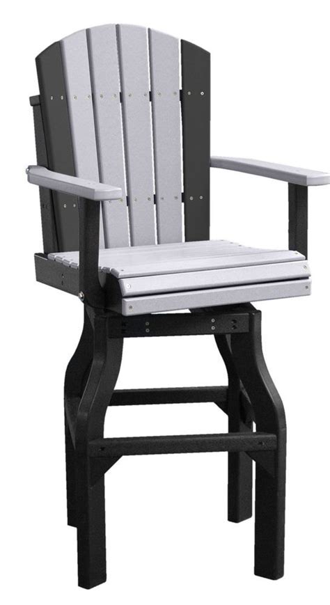 Details About Set Of 2 Outdoor Adirondack Swivel Chairs Bar Height