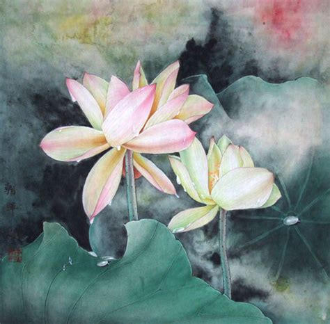 Chinese Lotus Painting 2330003 66cm X 136cm26〃 X 53〃